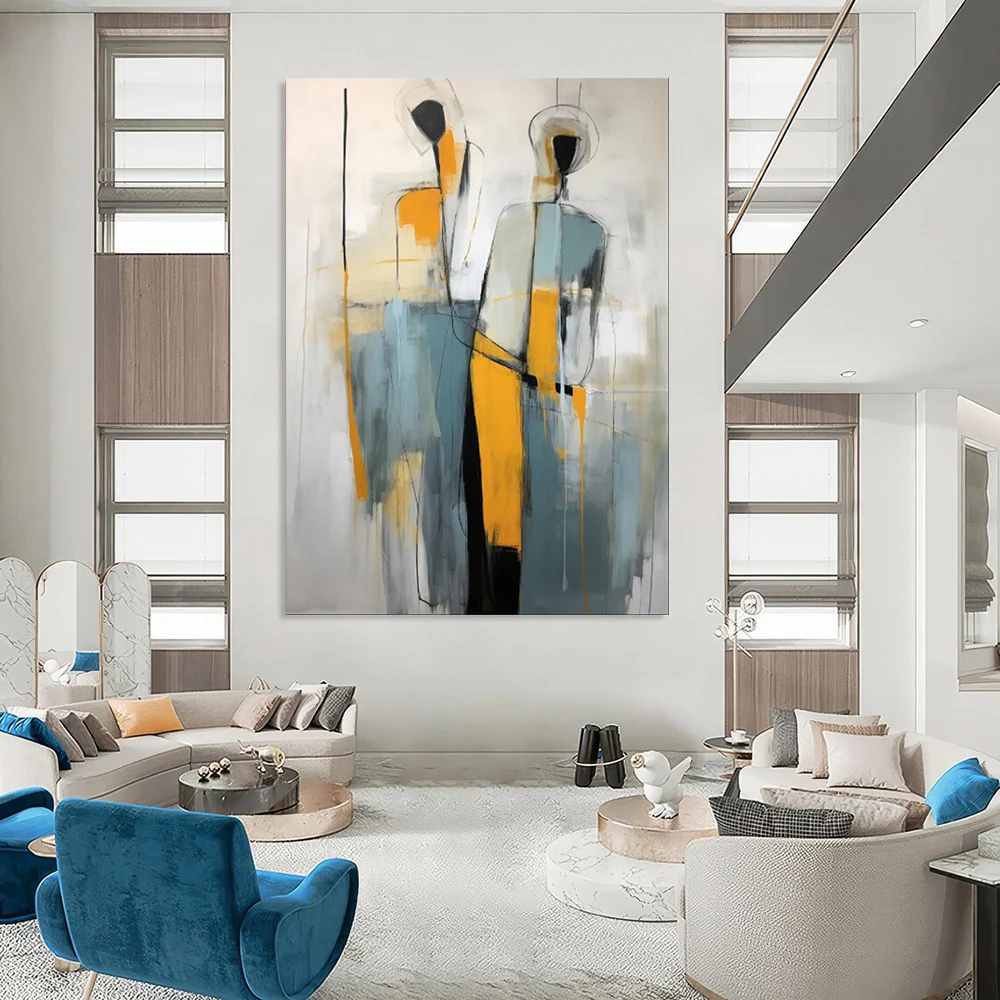 Bold Hand-painted Handmade Sellers Contemporary Workplace Abstract 4CJMC
